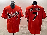Men's Baltimore Orioles #7 Jackson Holliday Number Orange Limited Cool Base Stitched Jersey,baseball caps,new era cap wholesale,wholesale hats